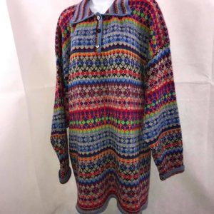 Vintage Silhouettes Knit Sweater Multi Colored  2X